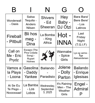 SALOU MUSIKKBINGO Card