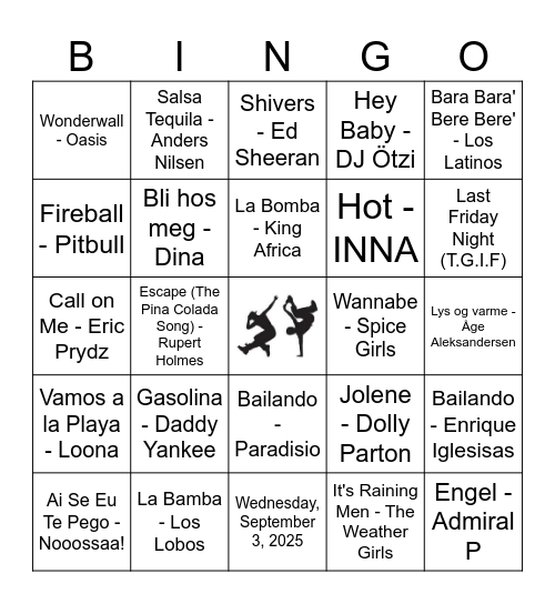 SALOU MUSIKKBINGO Card