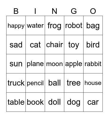 tickles Bingo Card