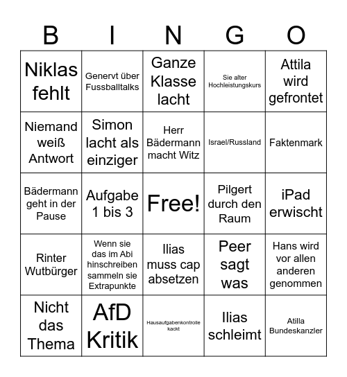 Politik LK Bingo Card
