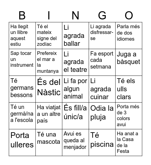 BUSCA ALGÚ QUE... Bingo Card