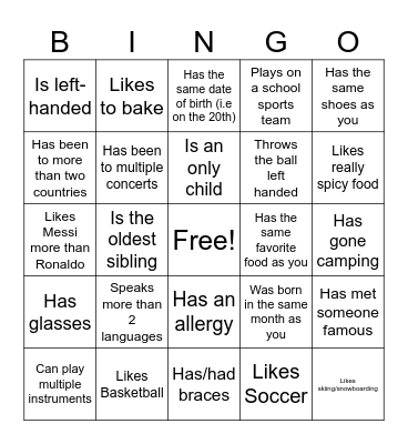 Icebreaker Bingo: Find Someone Who Bingo Card