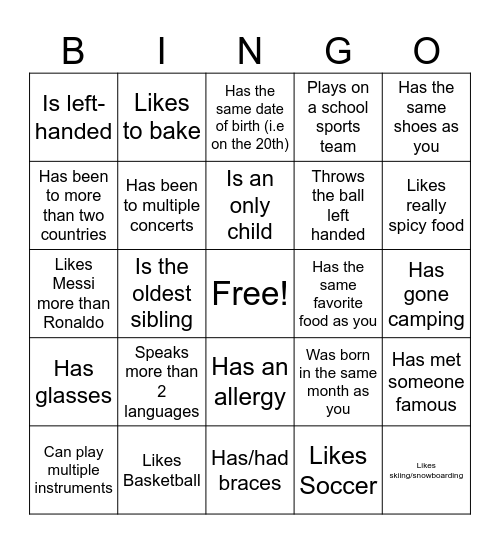Icebreaker Bingo: Find Someone Who Bingo Card