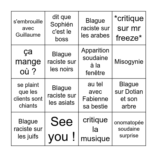 Florent Bingo Card