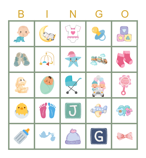 Gender Reveal Bingo Card