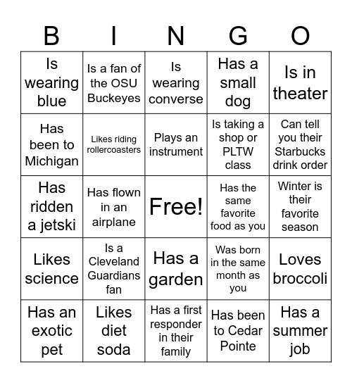 Icebreaker Bingo: Find Someone Who Bingo Card