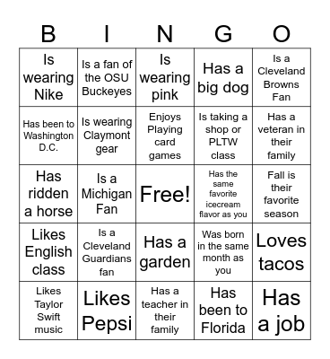 Icebreaker Bingo: Find Someone Who Bingo Card