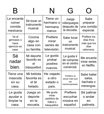 ¿Quienes son mis compañeros? Bingo Card