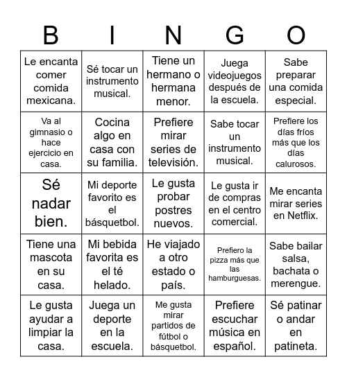 ¿Quienes son mis compañeros? Bingo Card