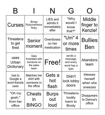 Kendra's Bingo Bash Bingo Card