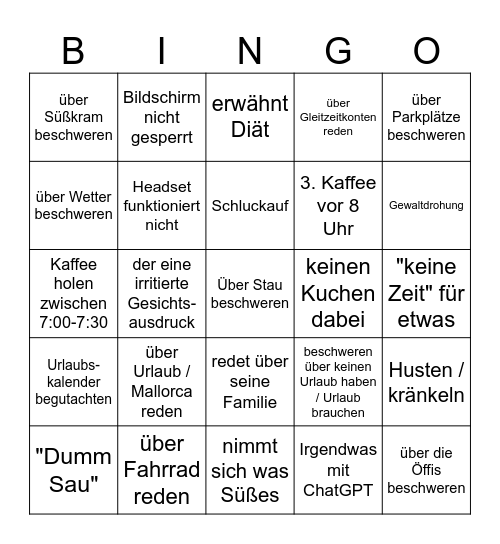 Sascha Bingo Card