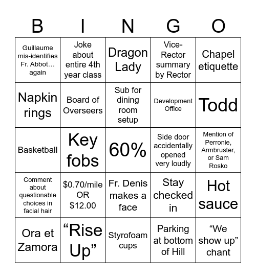 Colloquy Bingo 2025 Bingo Card
