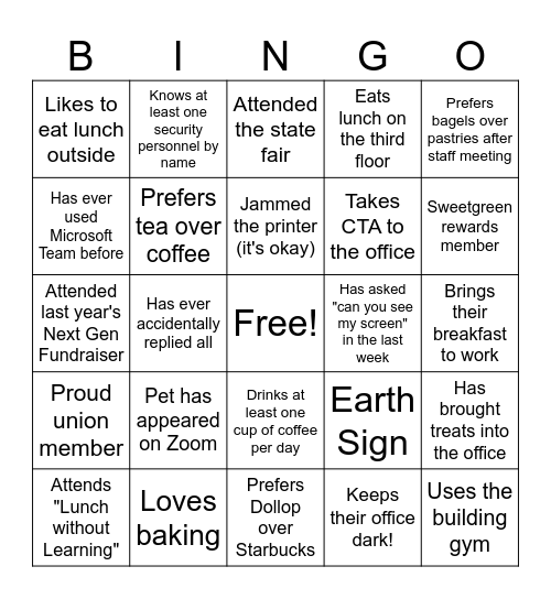 Imani's Farewell Bingo Card