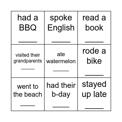 Find someone who... Bingo Card