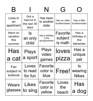 Ice-Ice Breaker! Bingo Card