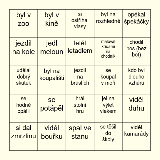 NAJDI NĚKOHO, KDO... Bingo Card
