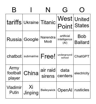 CNN 10 9/3/25 Bingo Card
