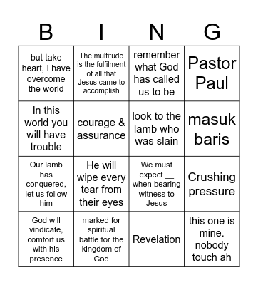 cell 4 sep Bingo Card