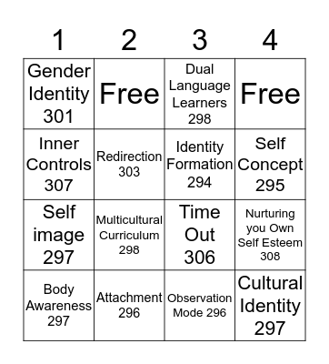 Social Environment Bingo Card