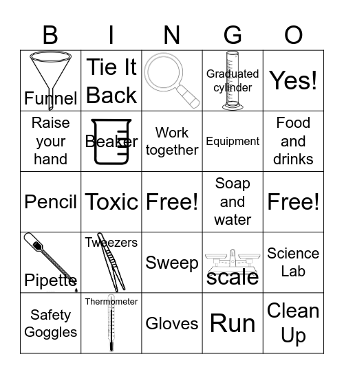 Lab Safety Bingo Card