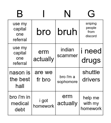 richard bingo Card