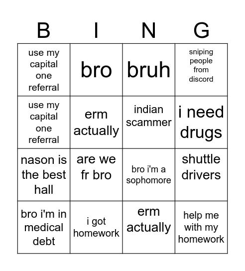 richard bingo Card