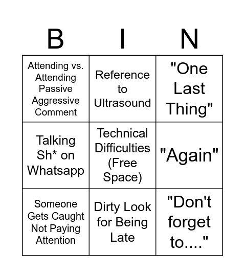 Didactics Bingo Card
