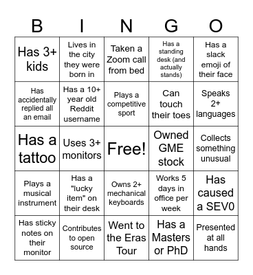 AEP Human Bingo Card