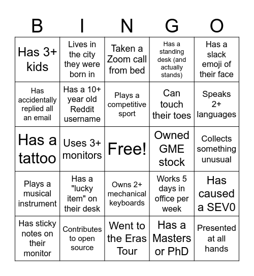 AEP Human Bingo Card