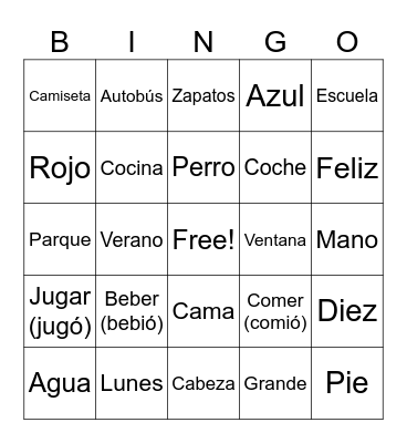REVIEW BINGO Card