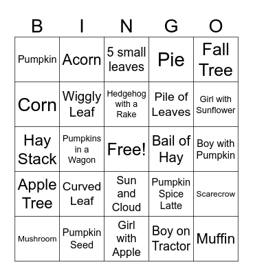 Fall Bingo Card