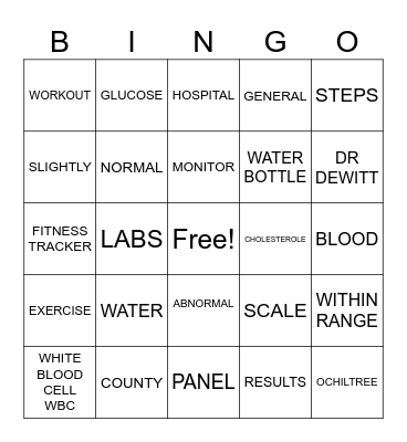 OCHILTREE COUNTY Bingo Card