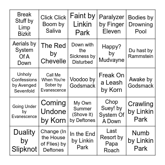 Shiny and Nü Bingo Card