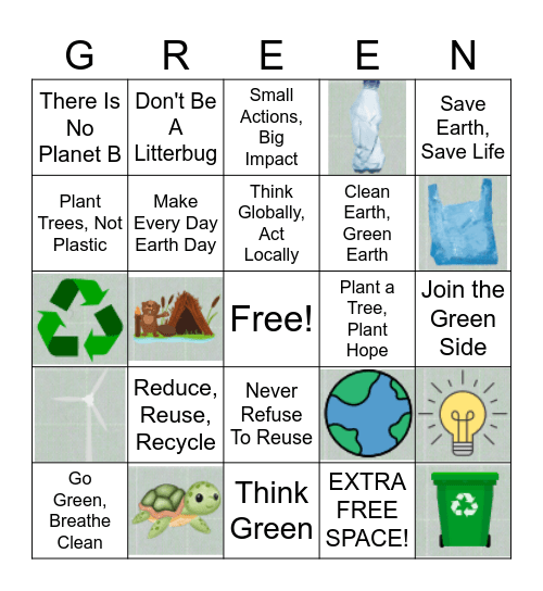 Environmental Bingo Card