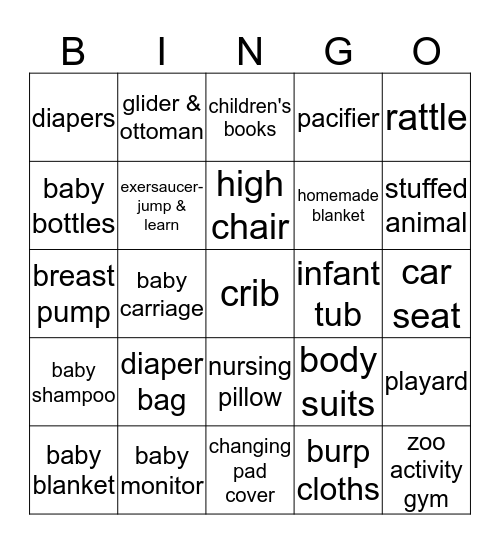 WELCOME BABY CORNELL ! Bingo Card