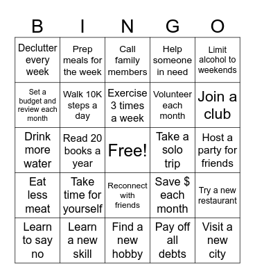 2026 This is my year Bingo Card