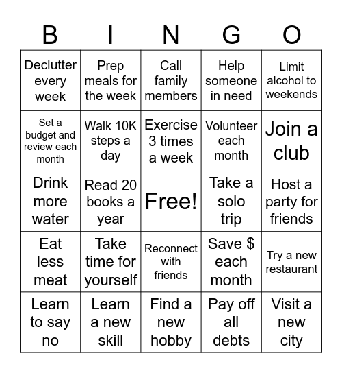 2026 This is my year Bingo Card