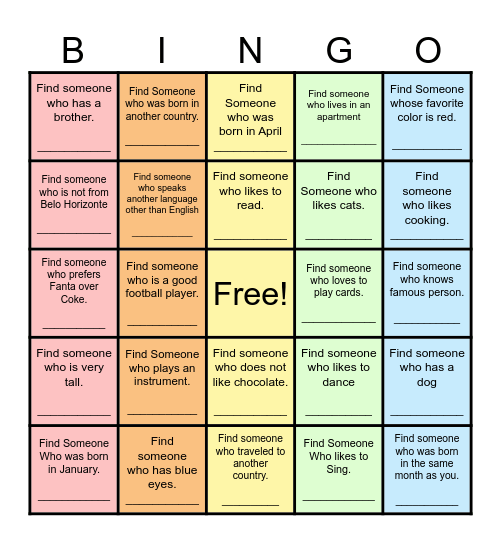 Find Someone Who... Bingo Card