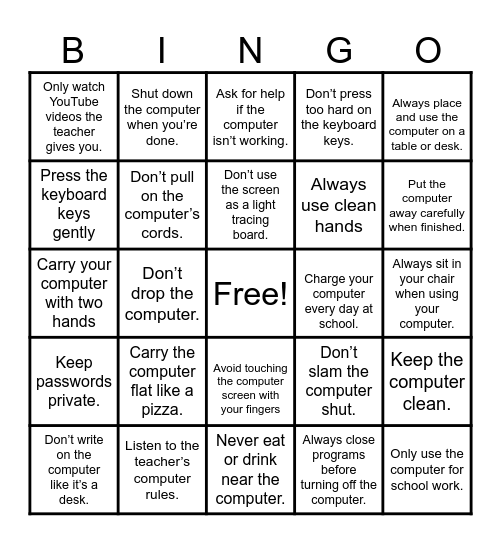 2nd Grade Bingo Card