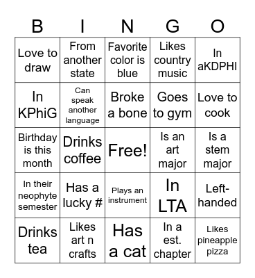 UGC GBM #1 Bingo Card