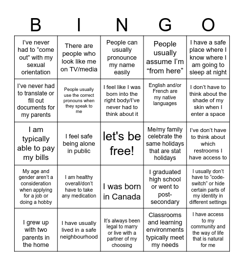 RSO Bingo Card