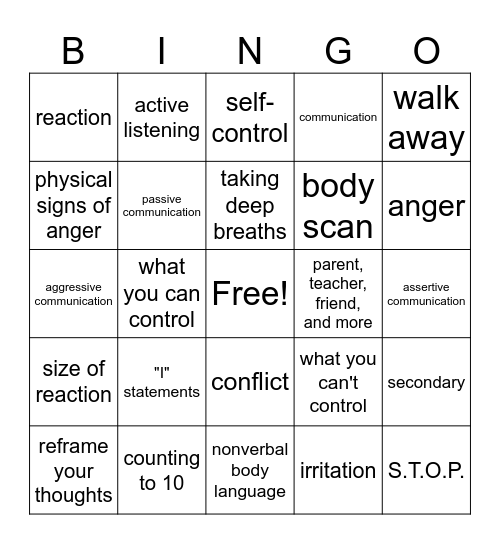 Social Groups Bingo Card