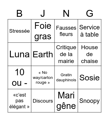 Espace Bingo Card