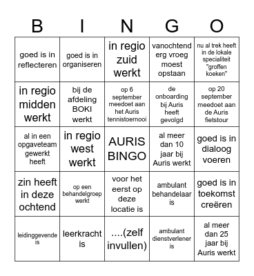 Zoek iemand die... Bingo Card