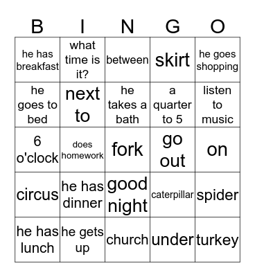 unit 7  Bingo Card