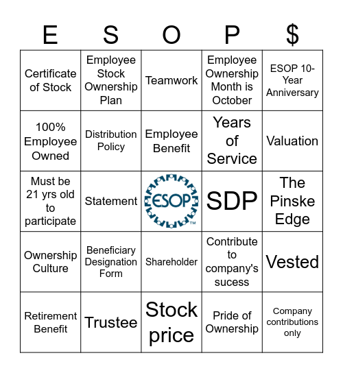 The Pinske Edge 2025 Bingo Card