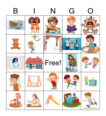 La Niñez Vocabulary Review Bingo Card