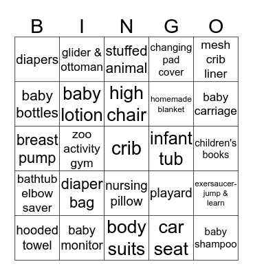 WELCOME BABY CORNELL ! Bingo Card