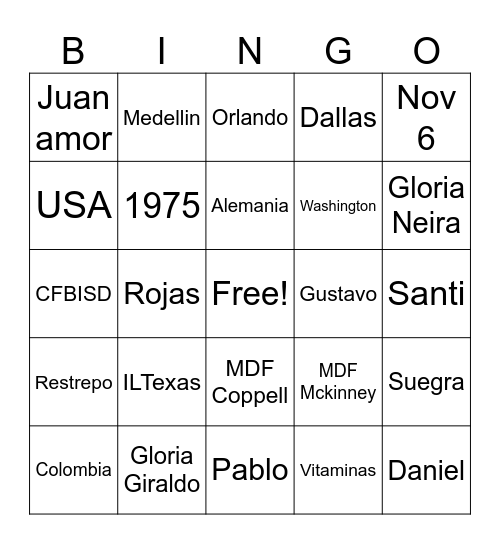 Dolly cumple 50 Bingo Card