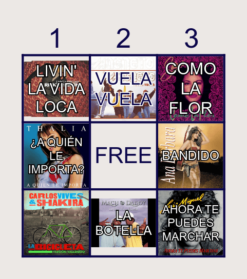 Bingo Musical Bingo Card